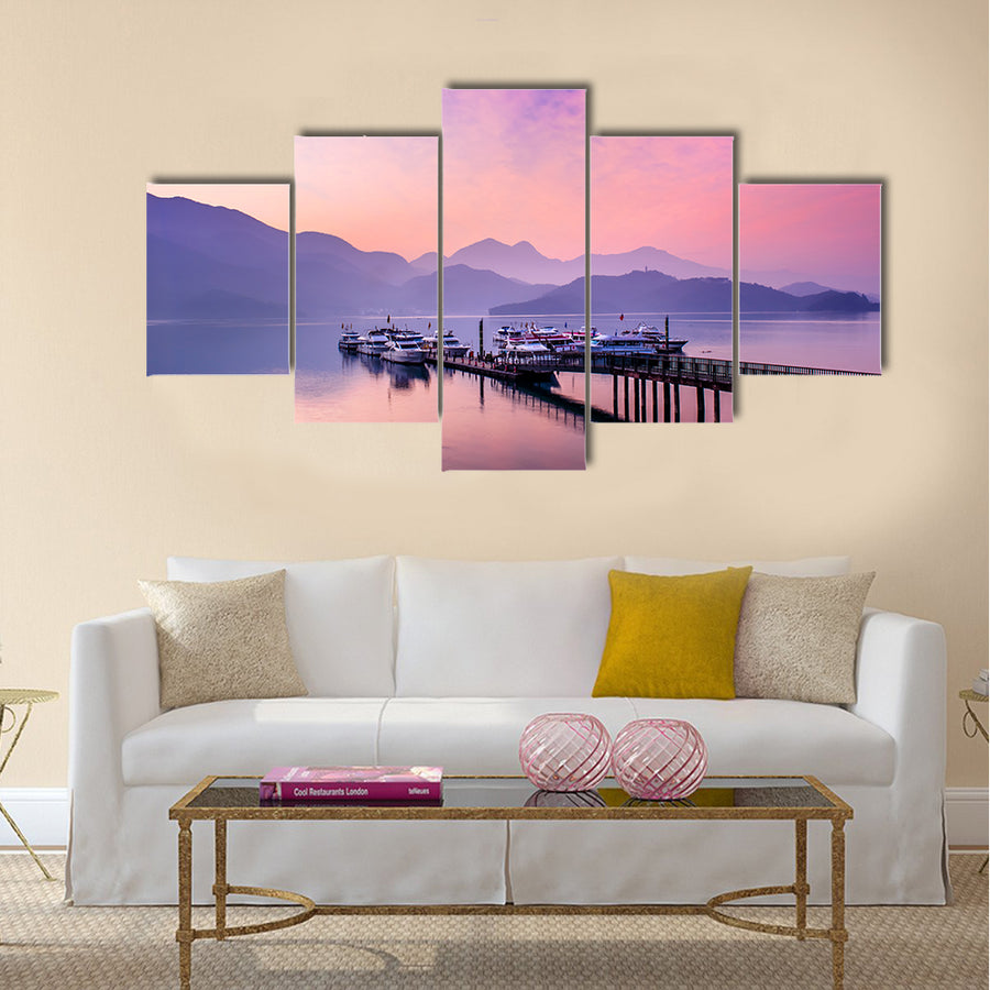Sun Moon Lake, Nantou, Taiwan Multi panel canvas wall art