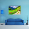 Country road leading to the alpine houses, multi panel canvas wall art