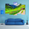 Country road leading to the alpine houses, multi panel canvas wall art