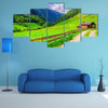 Country road leading to the alpine houses, multi panel canvas wall art