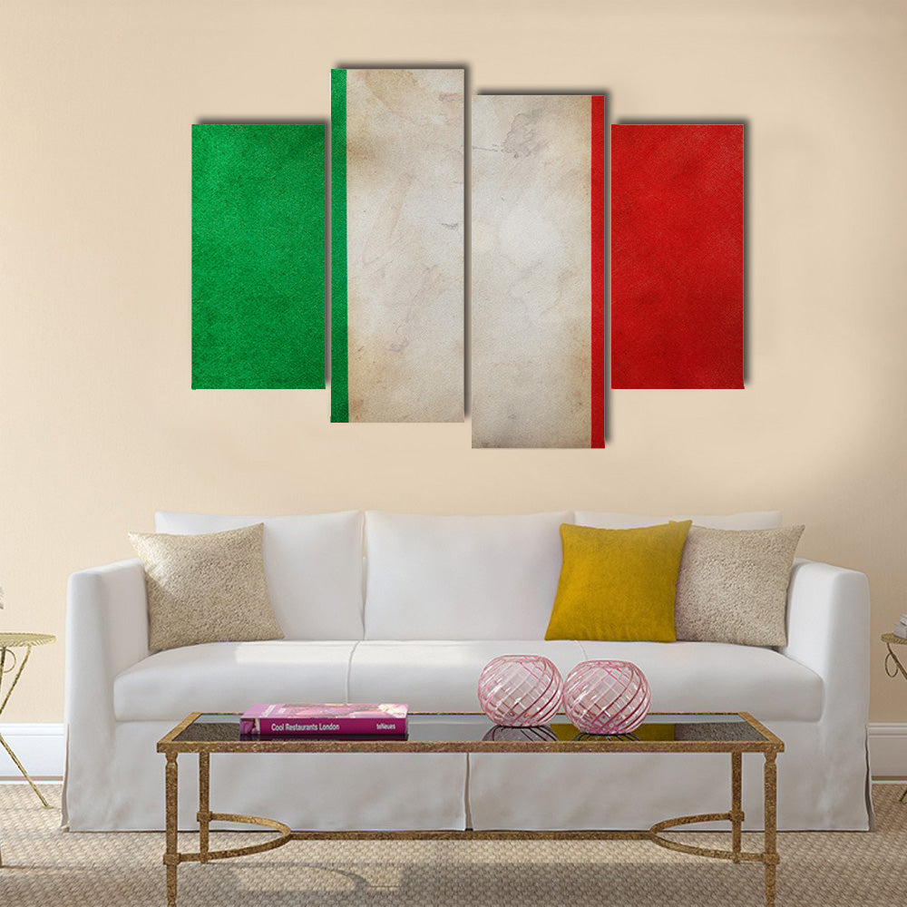 Grunge flag of Italy Multi panel canvas wall art