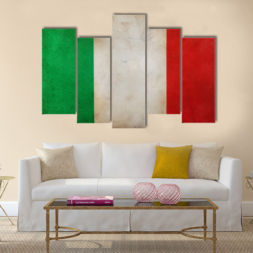 Grunge flag of Italy Multi panel canvas wall art