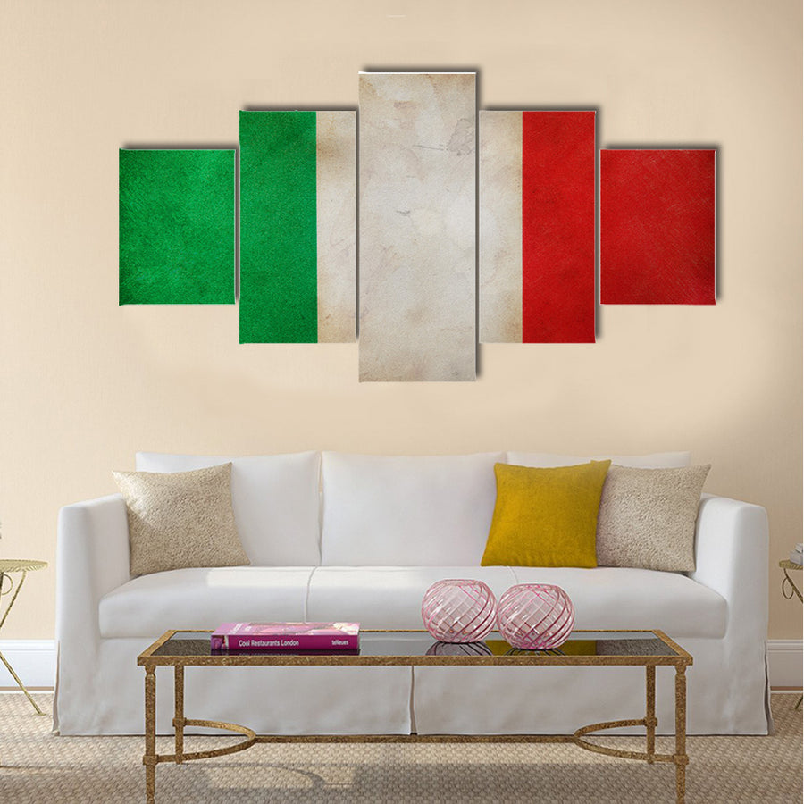 Grunge flag of Italy Multi panel canvas wall art