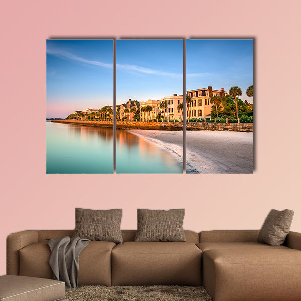 The historic homes on the Battery in Charleston multi panel canvas wall art