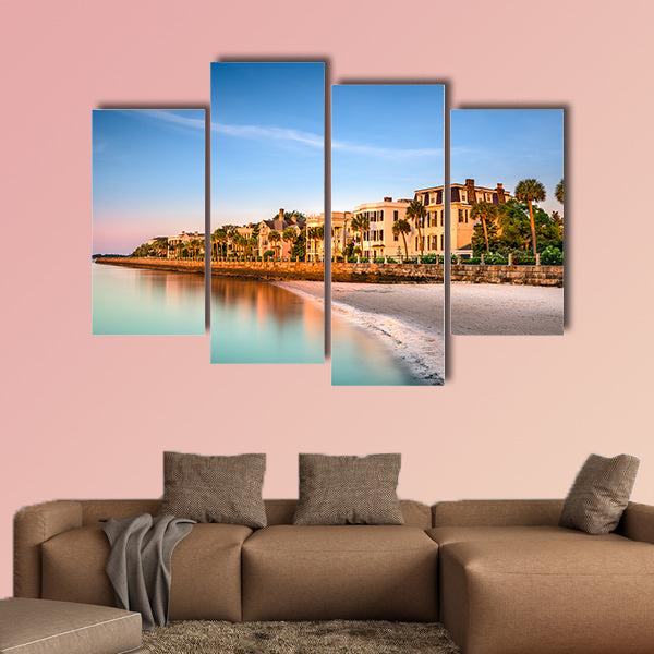 The historic homes on the Battery in Charleston multi panel canvas wall art