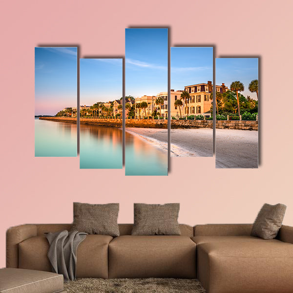 The historic homes on the Battery in Charleston multi panel canvas wall art