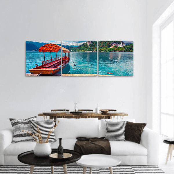 Lake Bled in Solvenia panoramic canvas wall art