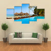 A Pool On The Tropical Maldives Island, Multi Panel Canvas Wall Art