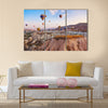 Hot air balloon flying over rock landscape at Cappadocia Turkey, multi panel canvas wall art