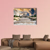 The Palau Nacional situated in Montjuic in sunset, Barcelona Multi panel canvas wall art