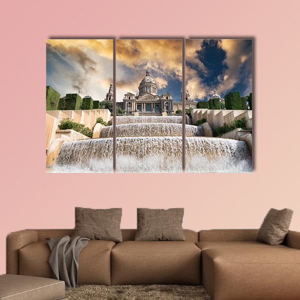 Palau Nacional situated in the montjuic in the sunset, Barcelona wall art
