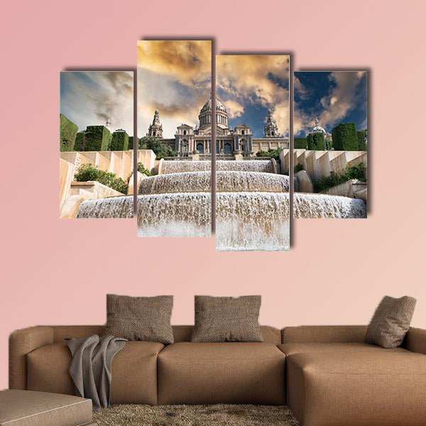 Palau Nacional situated in the montjuic in the sunset, Barcelona wall art