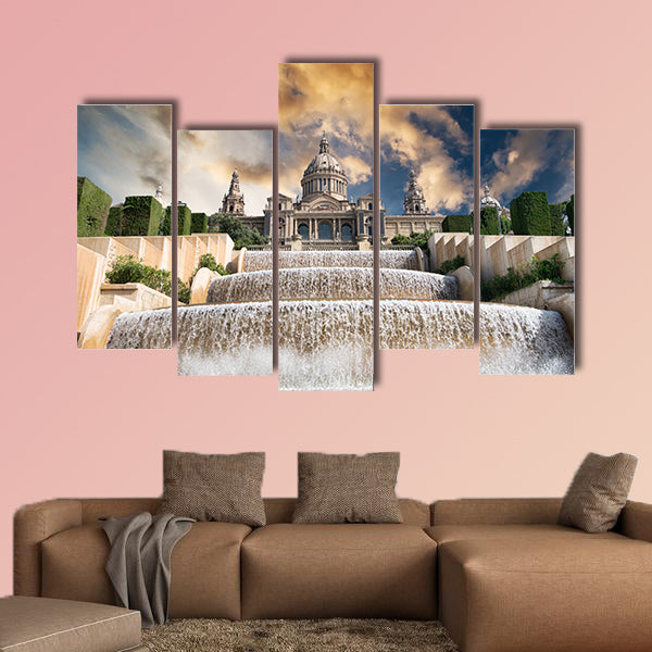 Palau Nacional situated in the montjuic in the sunset, Barcelona wall art