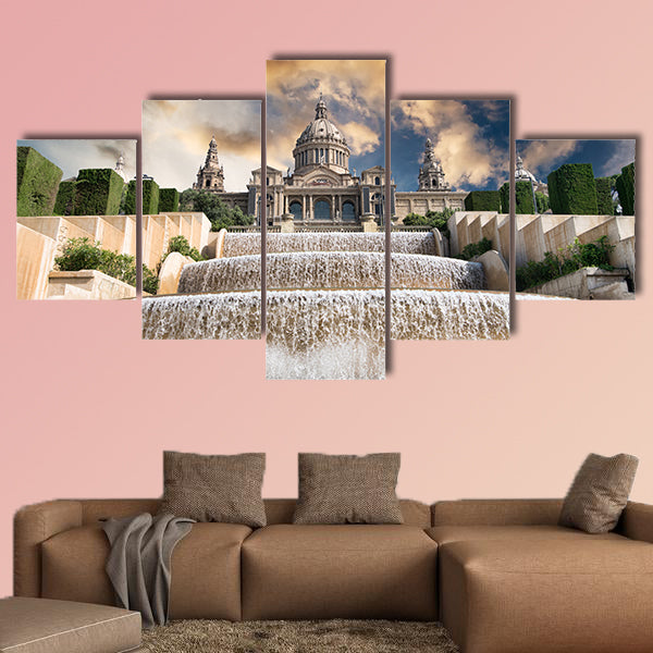 Palau Nacional situated in the montjuic in the sunset, Barcelona wall art