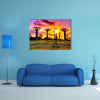 Beautiful Baobab trees at sunset at the avenue of the baobabs in Madagascar Multi Panel Canvas Wall Art