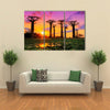 Beautiful Baobab Trees At Sunset In The Avenue Of The Baobabs In Madagascar, Multi Panel Canvas Wall Art