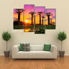 Beautiful Baobab Trees At Sunset In The Avenue Of The Baobabs In Madagascar, Multi Panel Canvas Wall Art