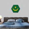 Reflection flag Mauritania hexagonal canvas wall art