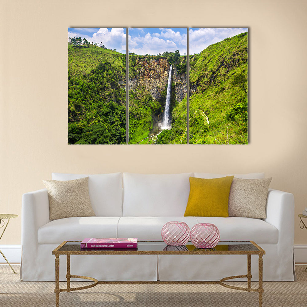 Sipisopiso waterfall in northern Sumatra Multi Panel Canvas Wall Art