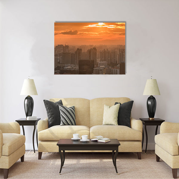 Panorama of Singapore skyline downtown Multi panel canvas wall art