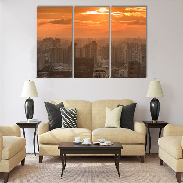 Panorama of Singapore skyline downtown Multi panel canvas wall art