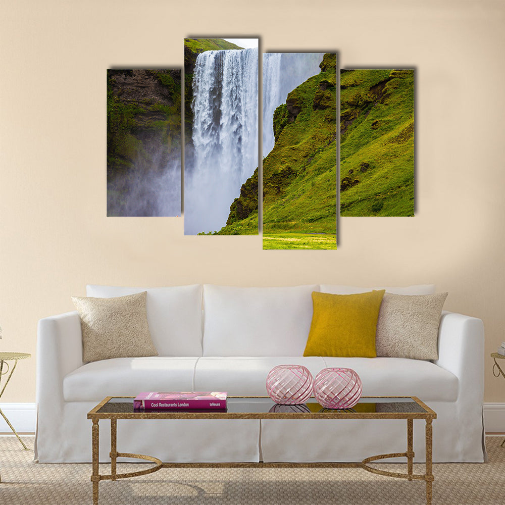 Grand waterfall Skogafoss in Iceland Multi Panel Canvas Wall Art
