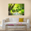 Stream in the tropical forest Multi Panel Canvas Wall Art