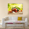 Vegetables on wood Multi panel canvas wall art