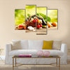 Vegetables on wood Multi panel canvas wall art