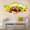 Vegetables on wood Multi panel canvas wall art