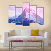 Beautiful cloudy sunrise in the mountains with snow ridge Multi panel canvas wall art