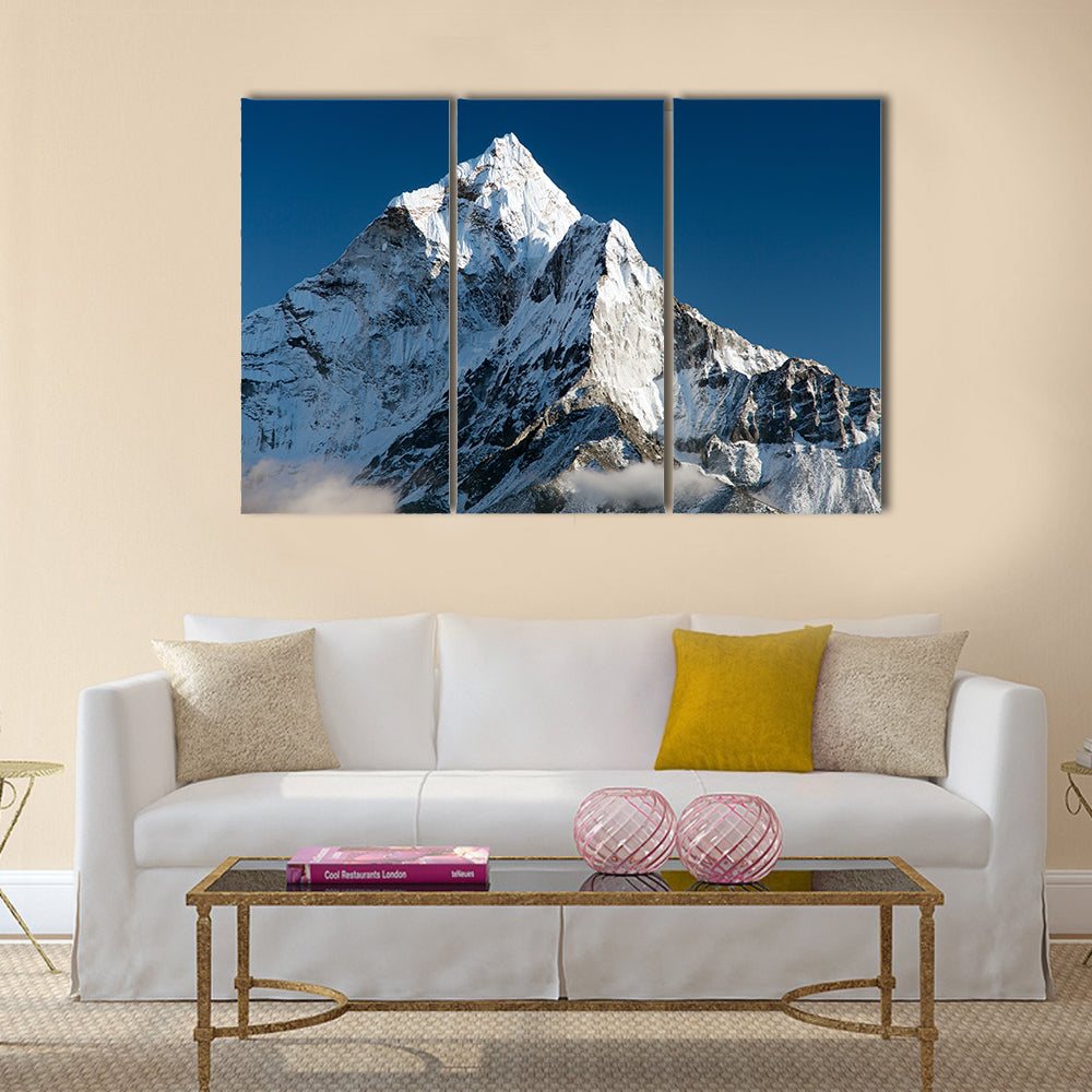 Beautiful view of mount Ama Dablam way to Everest base camp Multi panel canvas wall art