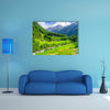 Beautiful alpine landscape with green meadows, Zillertal Alps, Austria multi panel canvas wall art