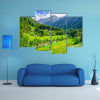 Beautiful alpine landscape with green meadows, Zillertal Alps, Austria multi panel canvas wall art