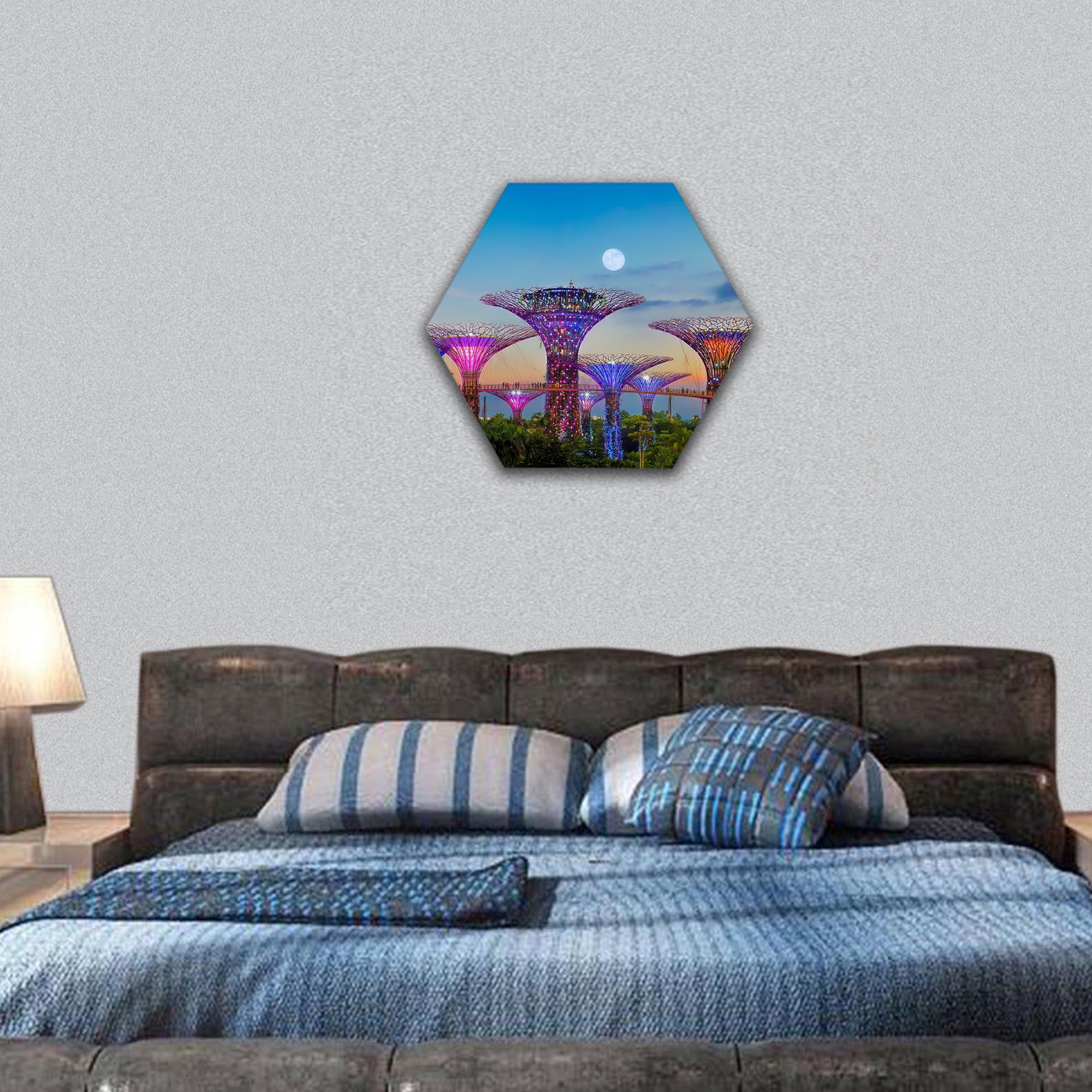 Gardens By The Bay hexagonal canvas wall art