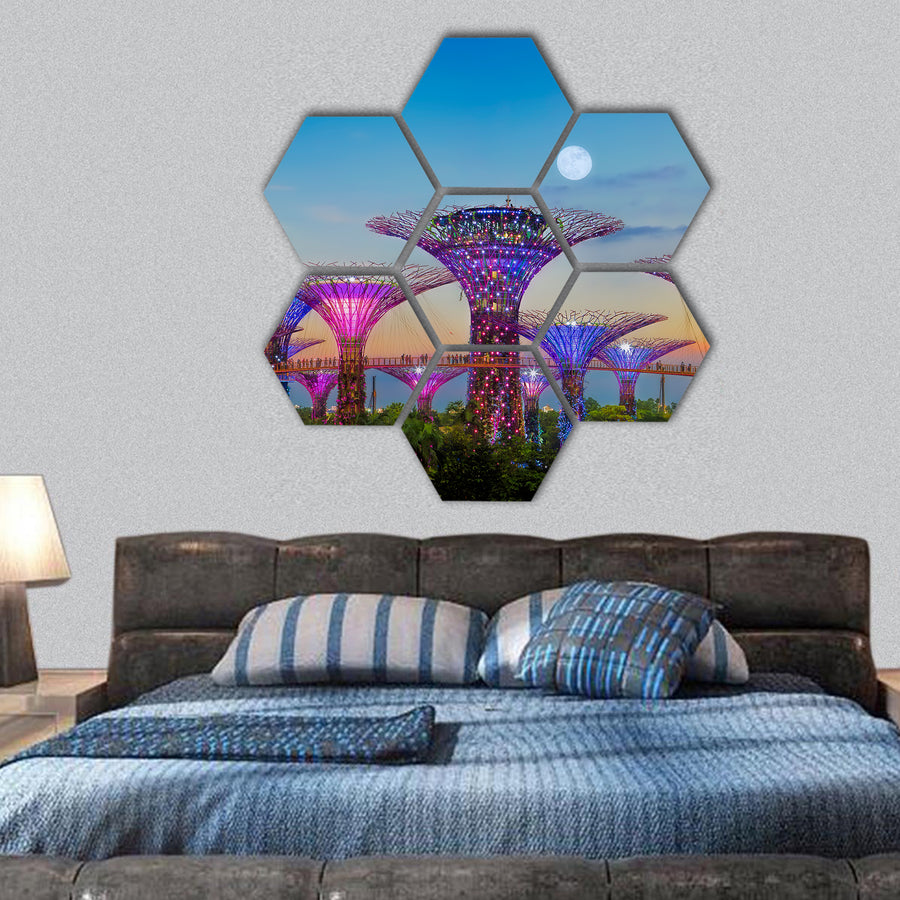Gardens By The Bay hexagonal canvas wall art