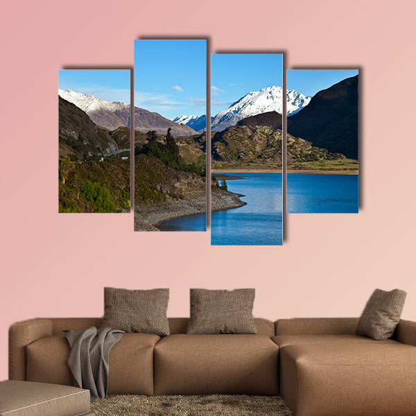 Mountain above the lake Multi panel canvas wall art