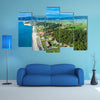 Aerial view of Aigeopelagitika beach in Halkidiki, Greece multi panel canvas wall art