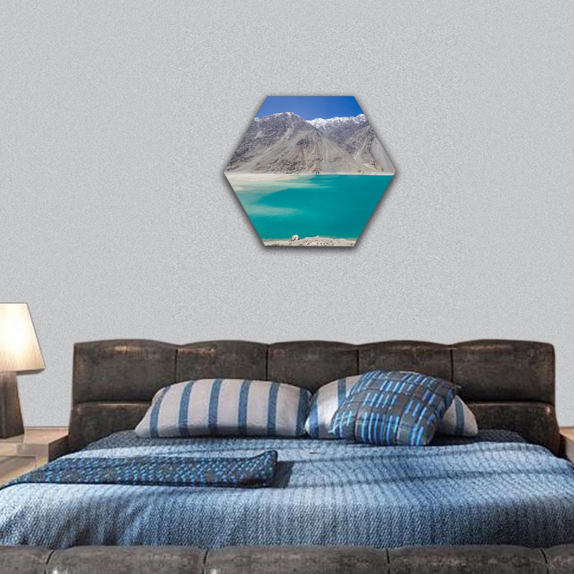 Attabad Lake in Northern Pakistan hexagonal canvas wall art