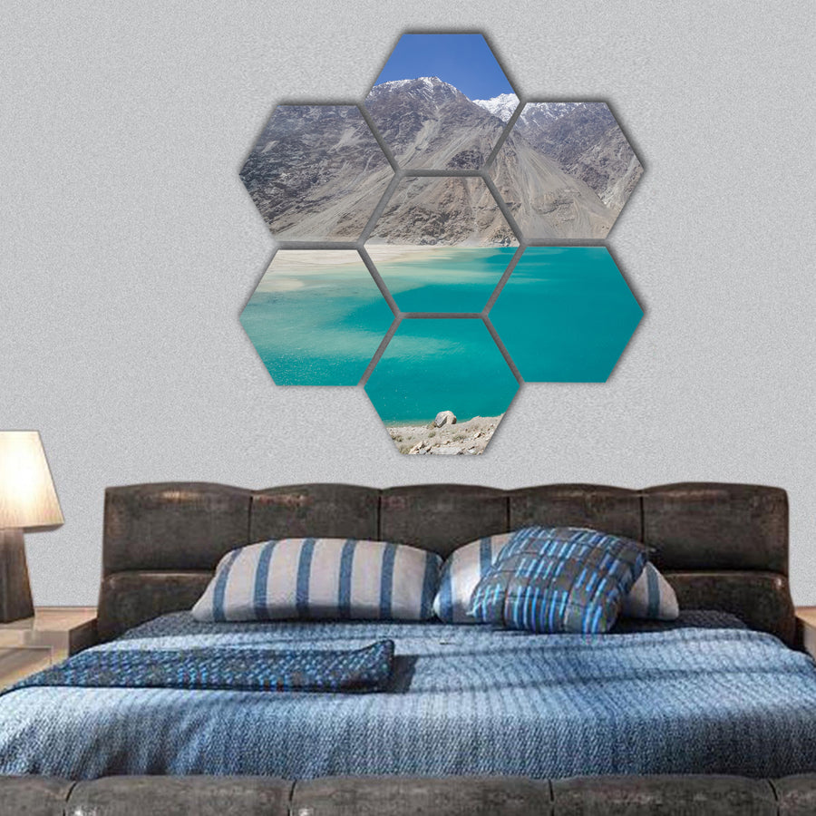 Kachura Lake in Skardu Pakistan hexagonal canvas wall art