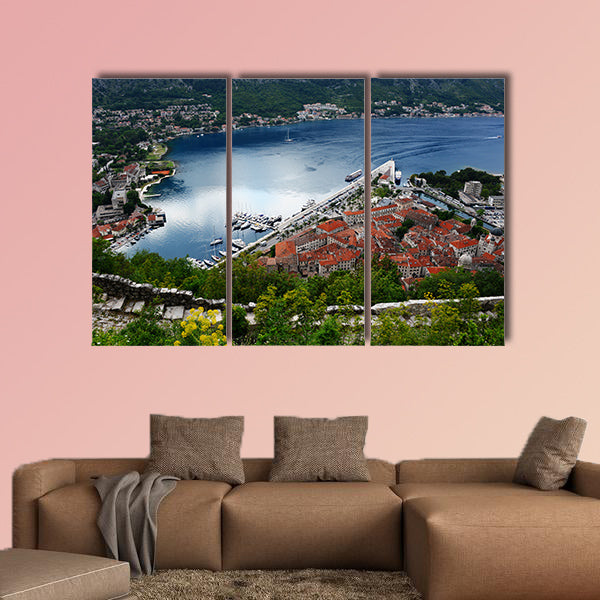 View of the old town of Kotor, Montenegro multi panel canvas wall art