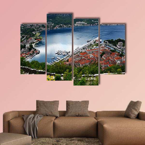 View of the old town of Kotor, Montenegro multi panel canvas wall art