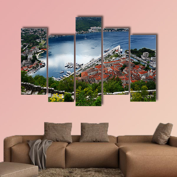 View of the old town of Kotor, Montenegro multi panel canvas wall art