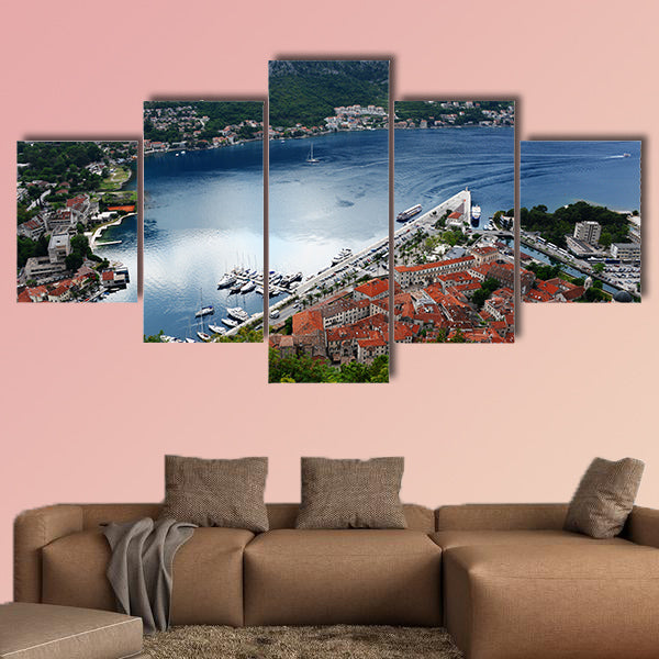 View of the old town of Kotor, Montenegro multi panel canvas wall art