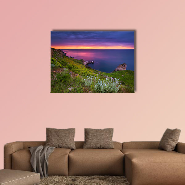 Dramatic sky seascape multi panel canvas wall art