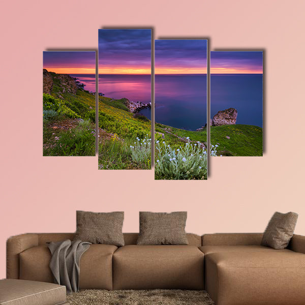 Dramatic sky seascape multi panel canvas wall art