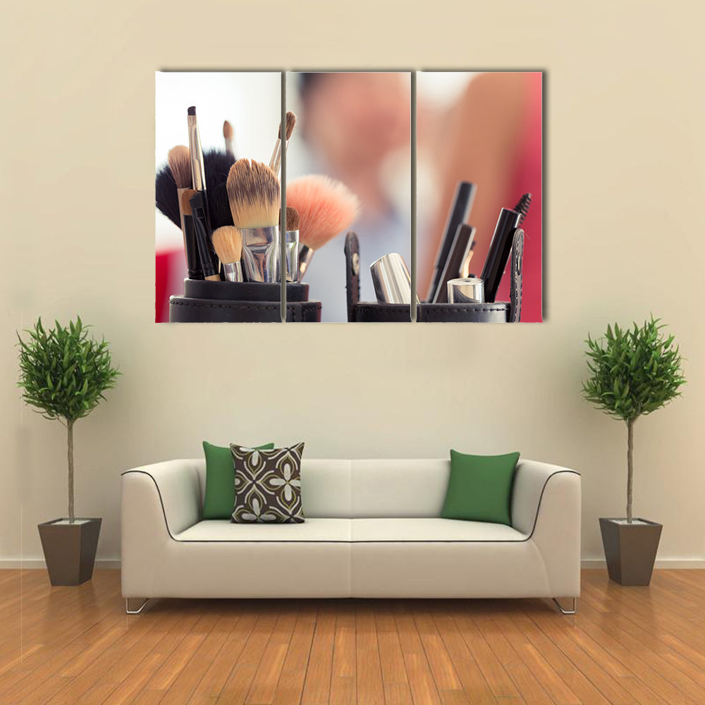 Sets of Makeup Brush for Professional Makeup Artist Multi Panel Canvas Wall Art