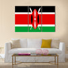 2D Vector Illustration of the Flag of Kenya Multi Panel Canvas Wall Art