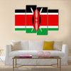 2D Vector Illustration of the Flag of Kenya Multi Panel Canvas Wall Art