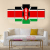 2D Vector Illustration of the Flag of Kenya Multi Panel Canvas Wall Art